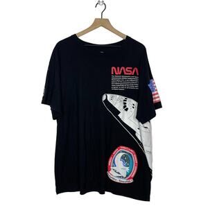 NASA Columbia Spacelab 1 USA Logo Graphic Top Size 3XL Black Short Sleeve